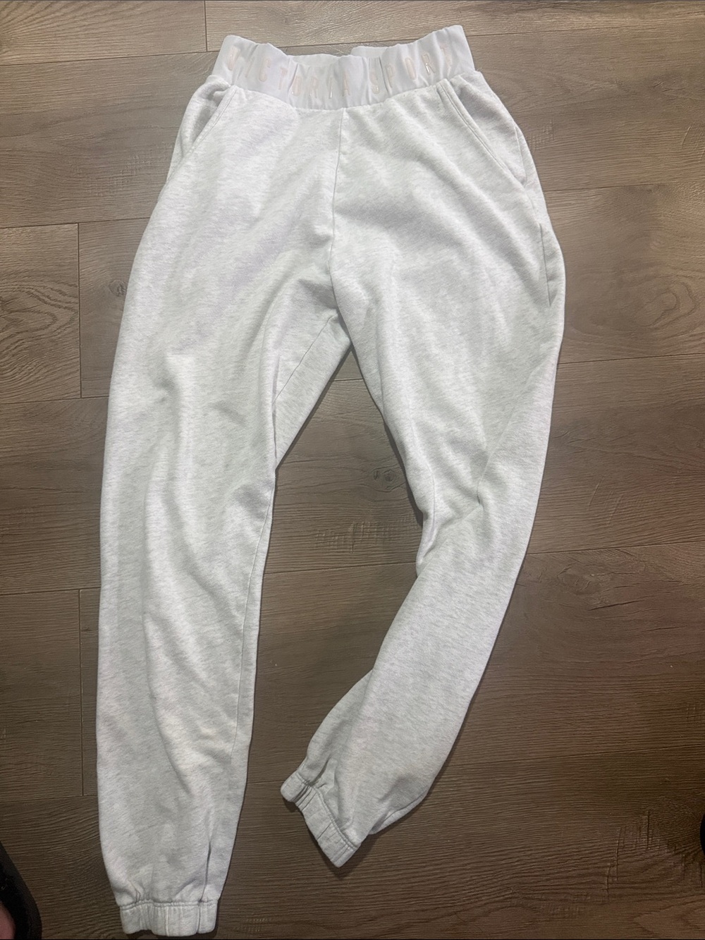 Light Gray Women's Track Joggers with Elastic Waistband